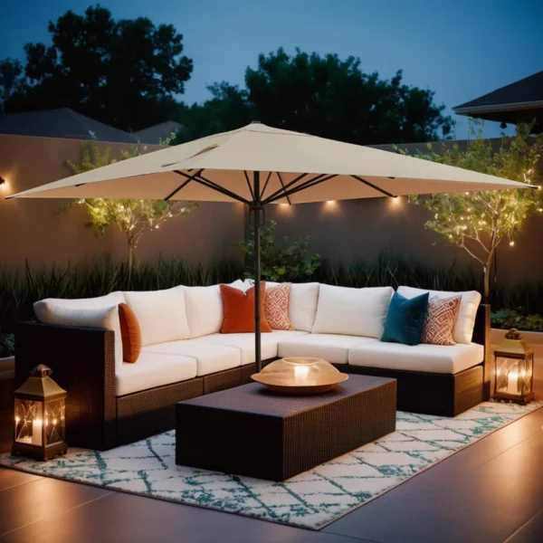 Square Steel Patio Umbrella