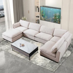 Wide Modular Corner Sectional With Ottoman