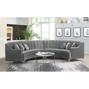 Wide Velvet Symmetrical Modular Sofa & Chaise