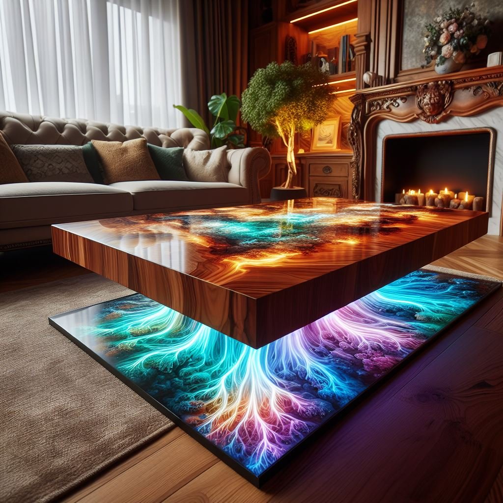 Wood and Epoxy Coffee Tables