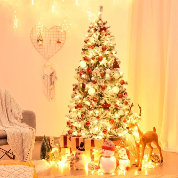 Snow Flocked Hinged Artificial Christmas Tree