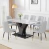 Buy 8 Chairs Faux Marble Dining Table Set - Image 3