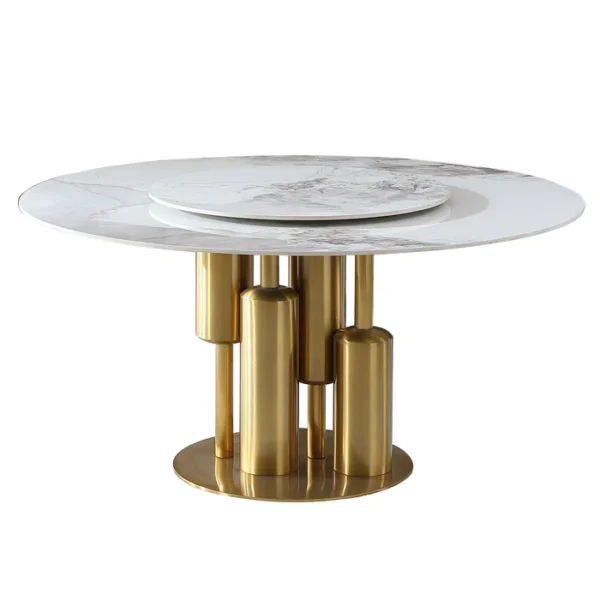 Modern Round Marble Dining Table With Chairs - Image 10